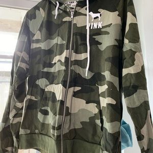 Pink camo zip up